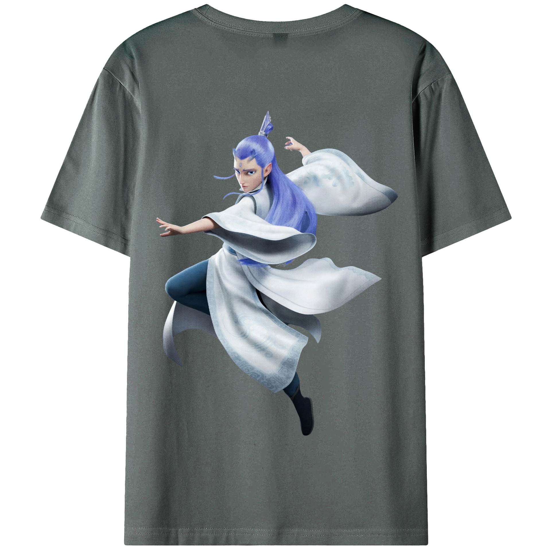 （画像用） Ne Zha 2 ナタ 魔童の大暴れ 綿100％半袖Tシャツ（背面プリント）